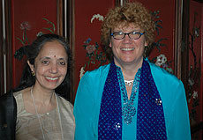 Radha Basu and Chancellor Denice D. Denton