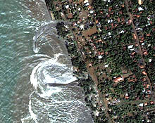 Photo: receding waters from tsunami
