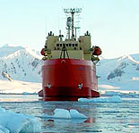 Photo of ship in Antarctica