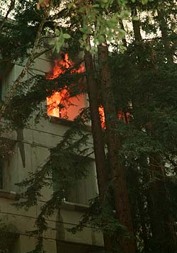 Close up photo of fire at labs